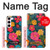 S4105 Motif Floral Coloré Etui Coque Housse pour Samsung Galaxy S23