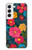 S4105 Motif Floral Coloré Etui Coque Housse pour Samsung Galaxy S22