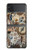 S4100 Collage Scientifique Vintage Etui Coque Housse pour Samsung Galaxy Z Flip 4