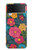 S4105 Motif Floral Coloré Etui Coque Housse pour Samsung Galaxy Z Flip 3 5G