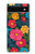 S4105 Motif Floral Coloré Etui Coque Housse pour Google Pixel 6a