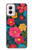 S4105 Motif Floral Coloré Etui Coque Housse pour Motorola Moto G Power 5G (2024)