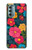 S4105 Motif Floral Coloré Etui Coque Housse pour Motorola Moto G Stylus 5G (2022)