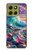 S4084 Vagues Arc-en-ciel Fantastiques Etui Coque Housse pour Motorola Moto G86