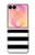 S1596 Noir et blanc rayé Etui Coque Housse pour Samsung Galaxy Z Flip 8