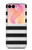 S1596 Noir et blanc rayé Etui Coque Housse pour Samsung Galaxy Z Flip 8