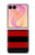 S2638 Noir et Rouge rayé Etui Coque Housse pour Samsung Galaxy Z Flip 8