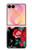 S3112 Motif floral Rose Noir Etui Coque Housse pour Samsung Galaxy Z Flip 8