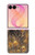 S3691 Plume de paon d'or Etui Coque Housse pour Samsung Galaxy Z Flip 8