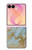 S3717 Imprimé graphique en marbre bleu pastel or rose Etui Coque Housse pour Samsung Galaxy Z Flip 8