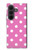 S2358 Rose à pois Etui Coque Housse pour Samsung Galaxy Z Fold 8 Ultra