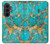 S2906 Aqua Turquoise Pierre Etui Coque Housse pour Samsung Galaxy Z Fold 8 Ultra