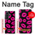 S2933 Bisous Rose Lips sur Noir Etui Coque Housse pour Samsung Galaxy Z Fold 8 Ultra
