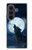 S3693 Pleine lune du loup blanc sinistre Etui Coque Housse pour Samsung Galaxy Z Fold 8 Ultra
