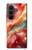 S4012 Veines dorées en marbre rouge Etui Coque Housse pour Samsung Galaxy Z Fold 8 Ultra