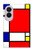 S0157 Composition Rouge Bleu Jaune Etui Coque Housse pour Samsung Galaxy Z Fold 8