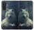 S1516 Loup blanc Etui Coque Housse pour Samsung Galaxy A27