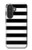 S1596 Noir et blanc rayé Etui Coque Housse pour Samsung Galaxy A27