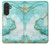 S3399 Vert Marbre Imprimer Graphique Etui Coque Housse pour Samsung Galaxy A27