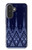 S3950 Motif textile thaïlandais bleu Etui Coque Housse pour Samsung Galaxy A27