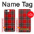 S2374 Motif Tartan Rouge Etui Coque Housse pour iPhone 7 Plus, iPhone 8 Plus