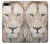S2399 White Lion Face Etui Coque Housse pour iPhone 7 Plus, iPhone 8 Plus