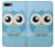 S3029 Cute Blue Owl Etui Coque Housse pour iPhone 7 Plus, iPhone 8 Plus