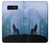 S0935 Wolf Howling in Forest Etui Coque Housse pour Note 8 Samsung Galaxy Note8
