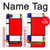 S0157 Composition Rouge Bleu Jaune Etui Coque Housse pour iPhone 7, iPhone 8, iPhone SE (2020) (2022)
