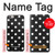 S2299 Noir Pois Etui Coque Housse pour iPhone 6 6S