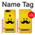 S1145 Soleil jaune Mustache Etui Coque Housse pour OnePlus 5T