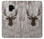 S2505 Reindeer Head Old Wood Texture Graphic Etui Coque Housse pour Samsung Galaxy S9