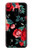 S3112 Rose Floral Pattern Black Etui Coque Housse pour Samsung Galaxy S9