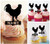 TA0122 Coq de poulet Cupcake Toppers Acrylique De Mariage Joyeux anniversaire pour Gâteau Partie Décoration 10 Pièces