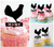 TA0123 poulet Cupcake Toppers Acrylique De Mariage Joyeux anniversaire pour Gâteau Partie Décoration 10 Pièces
