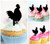 TA0124 Chicken Rooster Cupcake Toppers Acrylique De Mariage Joyeux anniversaire pour Gâteau Partie Décoration 10 Pièces