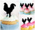 TA0125 Chicken Cupcake Toppers Acrylique De Mariage Joyeux anniversaire pour Gâteau Partie Décoration 10 Pièces