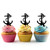 TA0354 Ship Anchor Nautical Cupcake Toppers Acrylique De Mariage Joyeux anniversaire pour Gâteau Partie Décoration 10 Pièces
