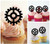 TA0372 Gear Wheel Machine Part Cupcake Toppers Acrylique De Mariage Joyeux anniversaire pour Gâteau Partie Décoration 10 Pièces