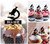 TA0387 Microscope Sciences Enquêter Petits Objets Cupcake Toppers Acrylique De Mariage Joyeux anniversaire pour Gâteau Partie Décoration 10 Pièces
