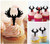 TA0392 Deer Moose Head Cupcake Toppers Acrylique De Mariage Joyeux anniversaire pour Gâteau Partie Décoration 10 Pièces