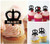 TA0460 couronne Cupcake Toppers Acrylique De Mariage Joyeux anniversaire pour Gâteau Partie Décoration 10 Pièces
