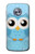 S3029 Cute Blue Owl Etui Coque Housse pour Motorola Moto X4