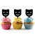 TA0532 Carnival Smile Mask Cupcake Toppers Acrylique De Mariage Joyeux anniversaire pour Gâteau Partie Décoration 10 Pièces