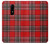 S2374 Tartan Red Pattern Etui Coque Housse pour OnePlus 6