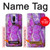 S2907 Violet Turquoise Pierre Etui Coque Housse pour OnePlus 6