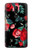 S3112 Rose Floral Pattern Black Etui Coque Housse pour OnePlus 6