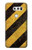 S2231 Yellow and Black Line Hazard Striped Etui Coque Housse pour LG V30, LG V30 Plus, LG V30S ThinQ, LG V35, LG V35 ThinQ