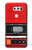 S3204 Red Cassette Recorder Graphic Etui Coque Housse pour LG V30, LG V30 Plus, LG V30S ThinQ, LG V35, LG V35 ThinQ