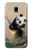 S2210 Panda Fluffy Art Painting Etui Coque Housse pour Samsung Galaxy J3 (2018), J3 Star, J3 V 3rd Gen, J3 Orbit, J3 Achieve, Express Prime 3, Amp Prime 3